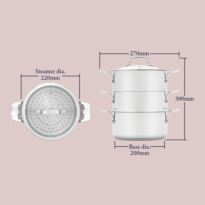 22cm 3 Tier Steamer Set