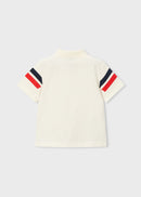 Short Sleeve Polo -Tomato &  Cream