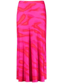 At The Riviera Long Skirt - Magenta Print