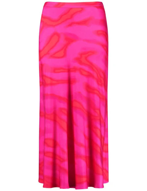 At The Riviera Long Skirt - Magenta Print
