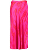 At The Riviera Long Skirt - Magenta Print