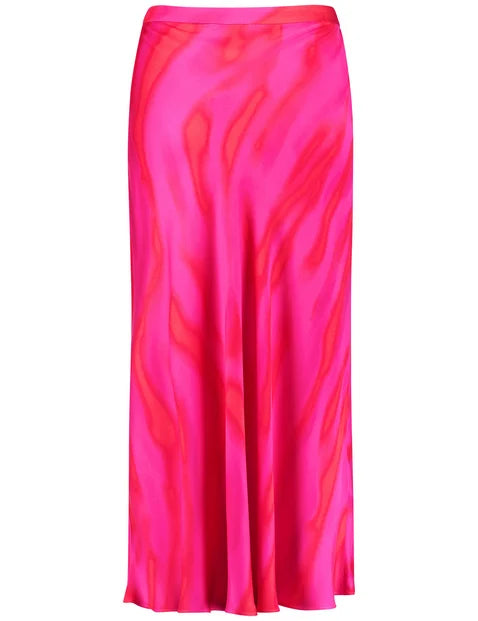 At The Riviera Long Skirt - Magenta Print