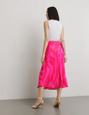 At The Riviera Long Skirt - Magenta Print