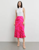 At The Riviera Long Skirt - Magenta Print