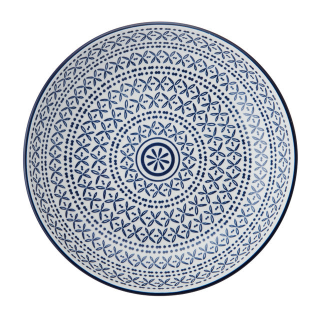 Blue Mediterranean Stoneware Bowl