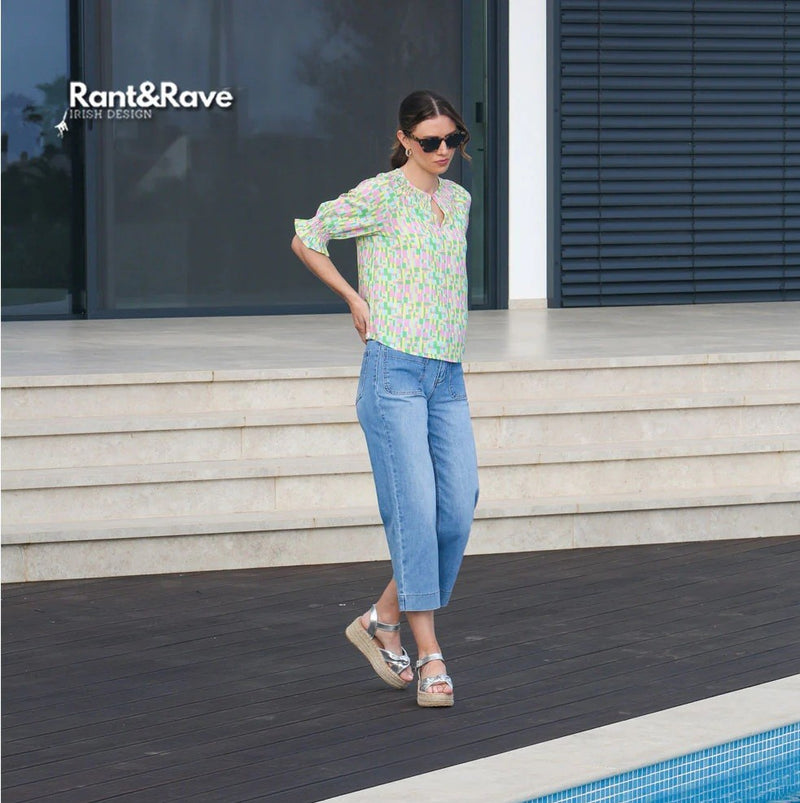 Teddie Crop Jean - Ice Blue