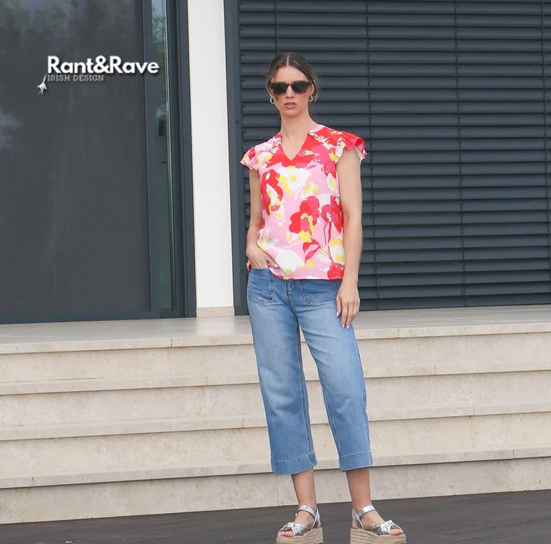 Teddie Crop Jean - Ice Blue