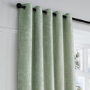 Textured Chenille Eyelet Readymade Curtain - Green