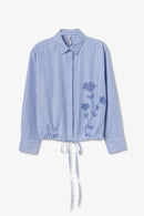Missanga Drawstring Hem Shirt - Blue Indigo