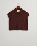 Cropped Polo Vest - Dark Mahogany