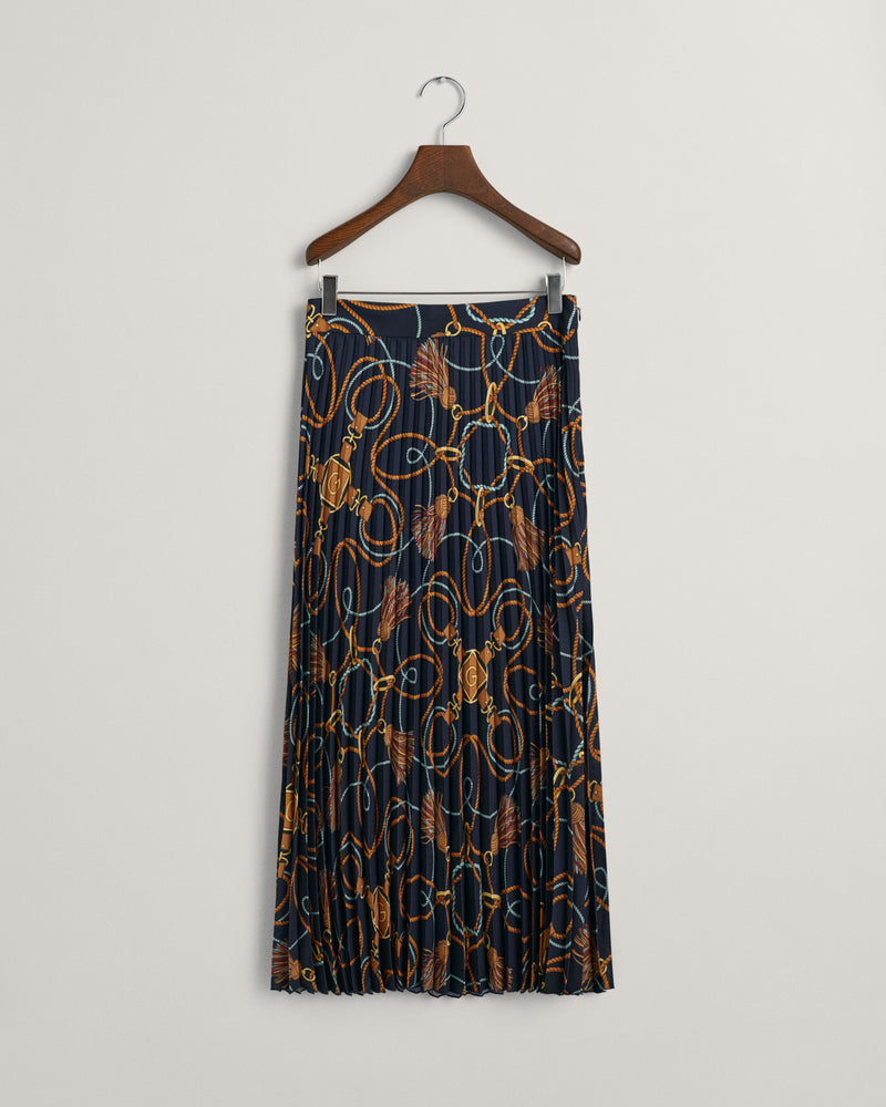Rope Print Skirt - Evening Blue