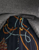 Rope Print Skirt - Evening Blue