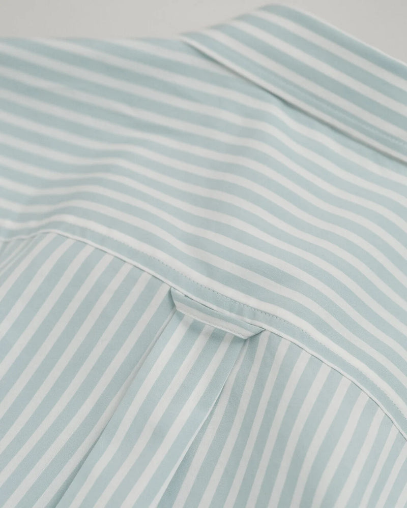 Tonal Poplin Striped Shirt - Dusty Turquoise