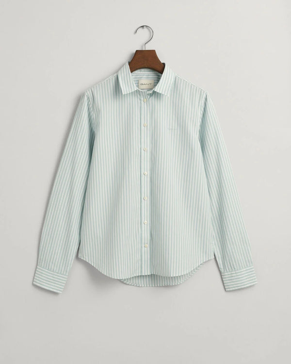 Tonal Poplin Striped Shirt - Dusty Turquoise