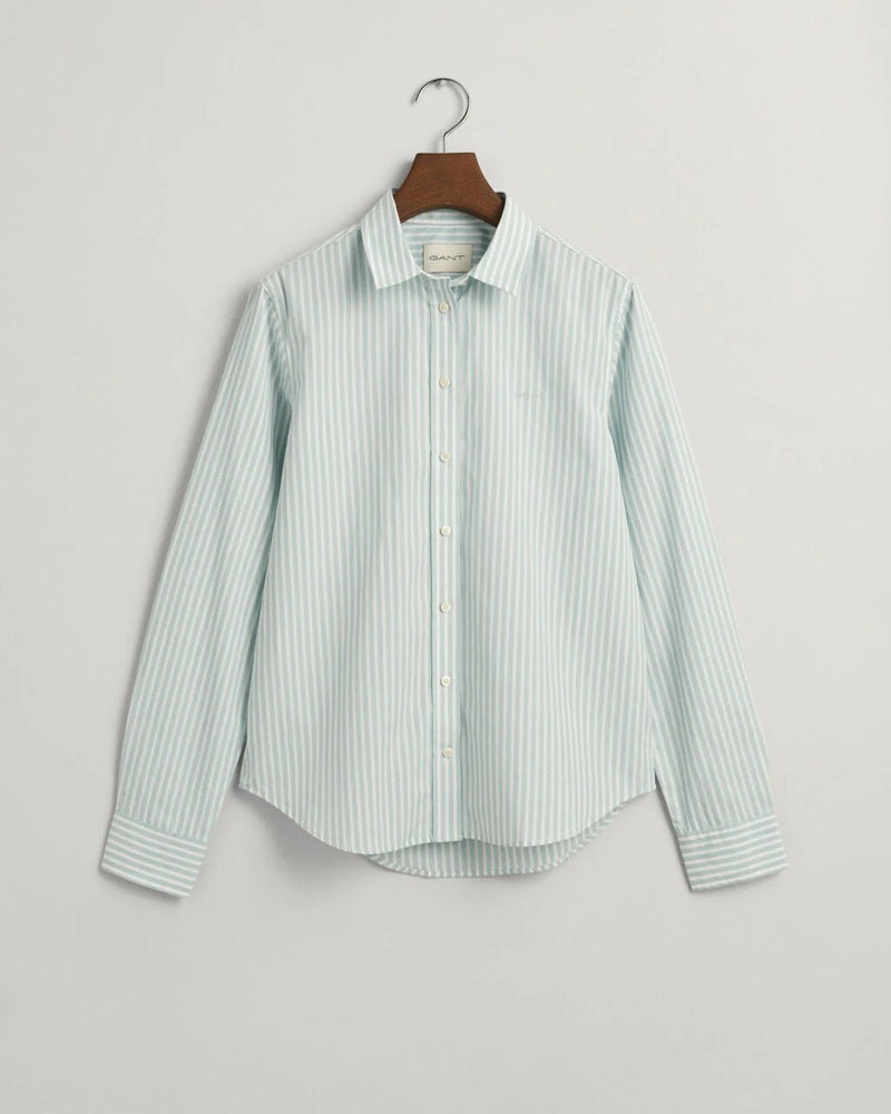 Tonal Poplin Striped Shirt - Dusty Turquoise