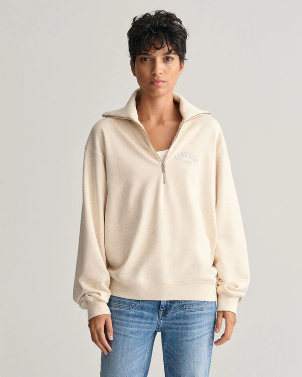 Arch Half Zip Sweater - Oat Melange