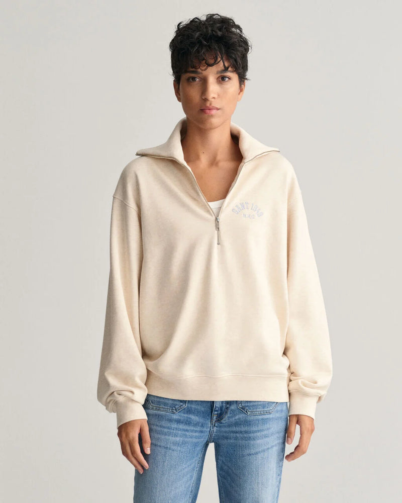 Arch Half Zip Sweater - Oat Melange