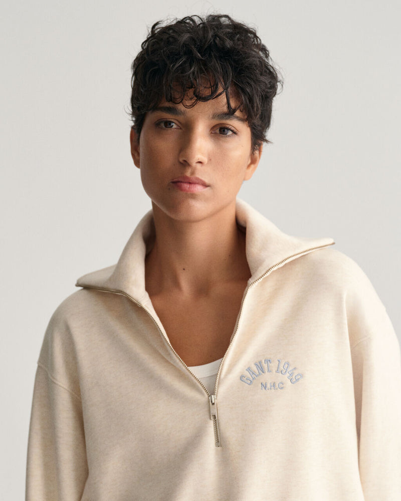 Arch Half Zip Sweater - Oat Melange