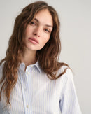 Poplin Striped Shirt - Light Blue