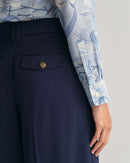 Magnolia Print Cotton Silk Shirt - Dove Blue