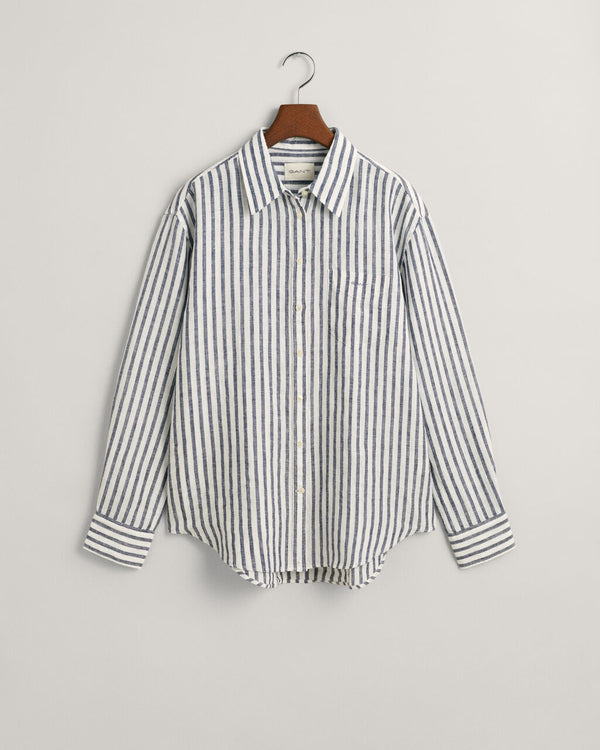Striped Linen Shirt - Evening Blue