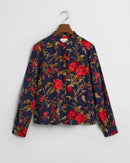 Rose Print Blouse - Classic Blue