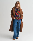 Rose Print Blouse - Classic Blue