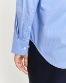 Relaxed Fit Striped Poplin Shirt - Clear Sky