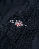 Cotton Cable Half Zip Sweatshirt - Evening Blue