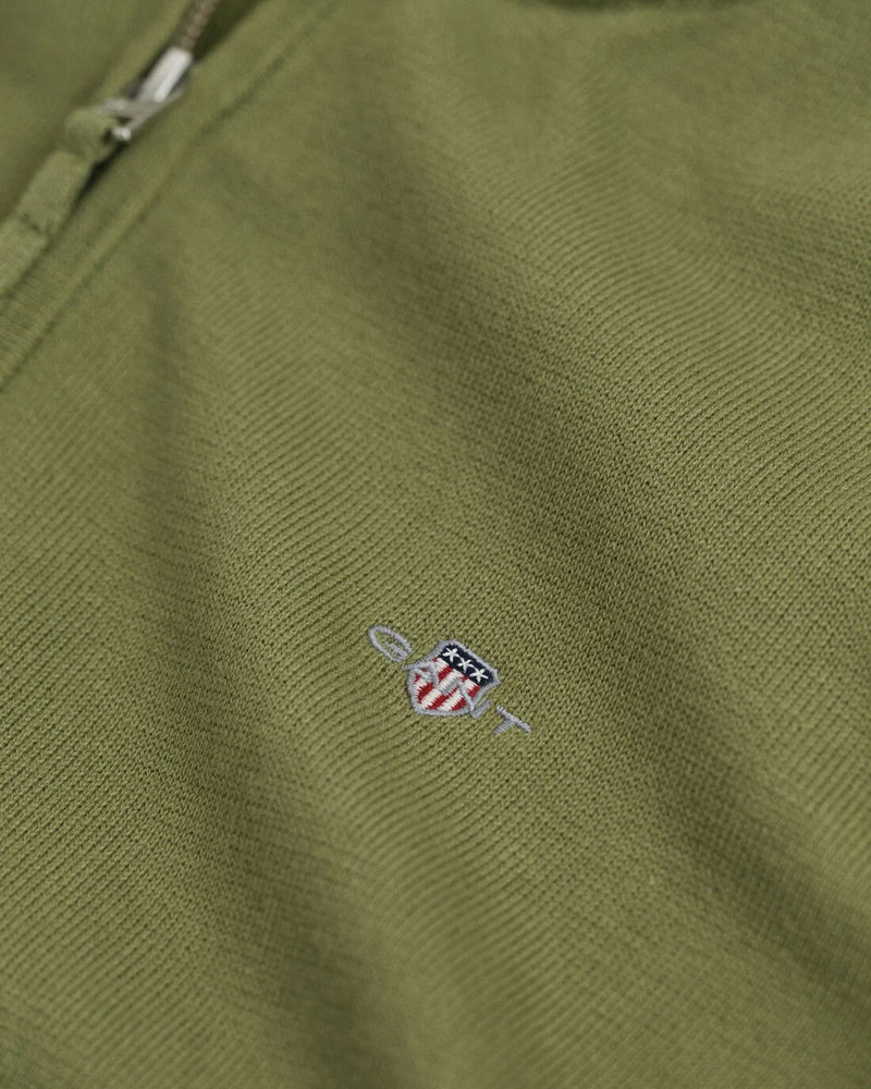 Shield Cotton Half Zip Sweatshirt - Washed Olive