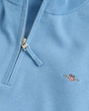 Gant Shield Cotton Half Zip Sweatshirt - Dream Blue