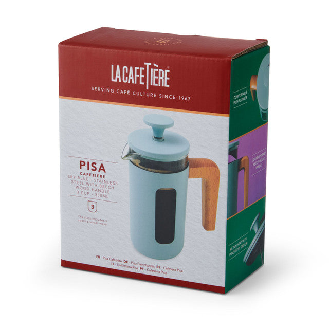 Pisa 3 Cup Cafetiere - Sky Blue