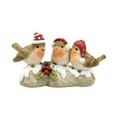 Trio Robins On Log