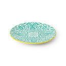 Yellow and Blue Geometric Stoneware Side Plate - 18cm