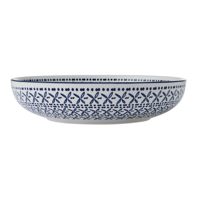 Blue Mediterranean Stoneware Bowl