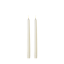 2 Pack Led Taper Candle 25cm - Ivory