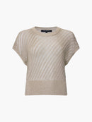 Jada Metallic Knit Top - Soft Gold
