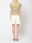 Jada Metallic Knit Top - Soft Gold