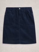 Tia Cord Skirt - Dark Navy