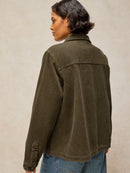 Carrie Cord Jacket - Khaki Green
