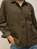 Carrie Cord Jacket - Khaki Green