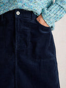 Tia Cord Skirt - Dark Navy
