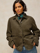 Carrie Cord Jacket - Khaki Green