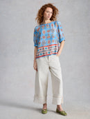 Alexa Shell Top - Blue Print