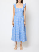Tamara Broderie Midi Dress - Chambray Blue