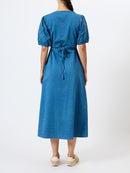 Zaves Chambray Puffsleeve Dress - Bleach Wash