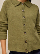 Shepard Collar Cardigan - Mid Chartreuse