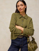 Shepard Collar Cardigan - Mid Chartreuse