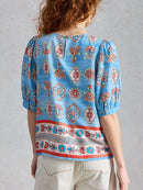 Alexa Shell Top - Blue Print