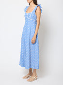Tamara Broderie Midi Dress - Chambray Blue